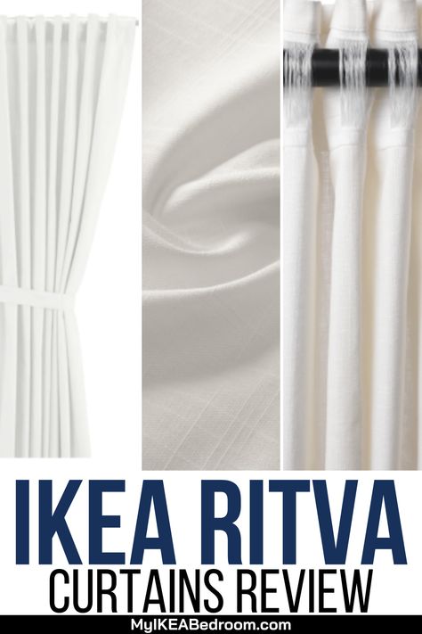 IKEA RITVA Curtains Review: The color and simplicity of the IKEA RITVA curtains make them good enough to fit in just about any room. They also don’t block all of the light entering through the window. Instead, they block out just enough light in order to provide an airy and beautiful feeling to the room. Ikea Ritva Curtains White, Ritva Ikea Curtains, Best Ikea Curtains Living Room, Ritva Curtains White, Ikea Curtains Living Room, Light Curtains Living Room, Ikea Ritva Curtains, Ritva Curtains, Farm Renovation