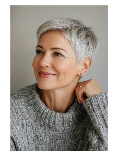 Edgy Short Hair For Women Over 50, Side Part Pixie Haircut, Pixie Cut Thick Hair, Soft Pixie Haircut, Edgy Pixie Haircuts Undercut, Modern Pixie Haircut, Short Pixie Hairstyles, Very Short Pixie Cuts, Sassy Haircuts