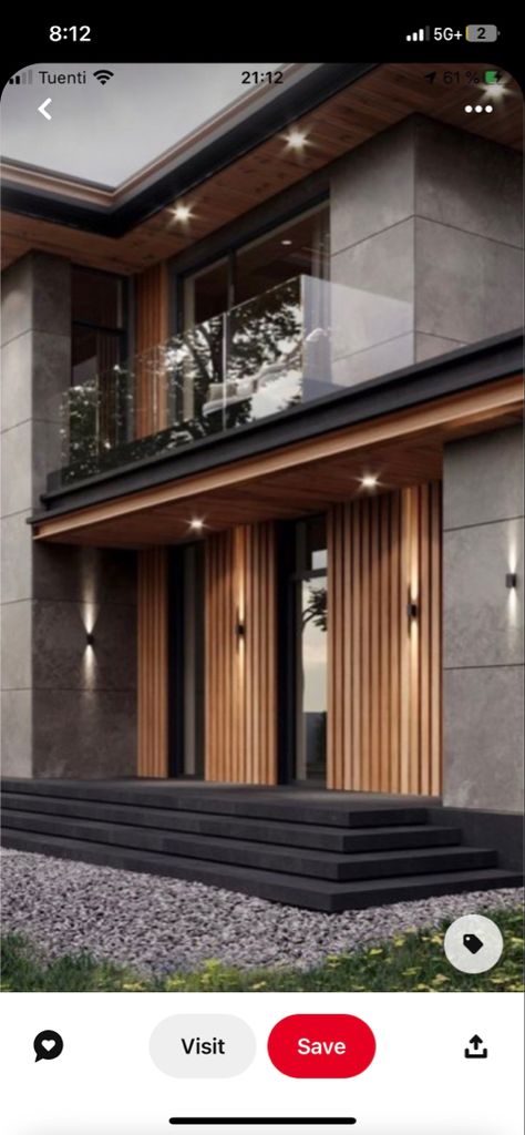 House Decorations Ideas, Wood Cladding Exterior, House Decor Ideas, Decorating House, Contemporary House Exterior, Decoration House, Wallpaper Home Decor, Modern House Facades, Architect Design House