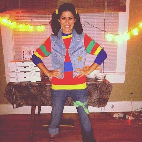 101 Totally Rad Halloween Costumes Inspired by the '80s: When we think about the '80s, images of brightly colored spandex, crop tops, and side ponytails definitely come to mind. Punky Brewster Outfit, Punky Brewster Costume Diy, 80s Inspired Costumes, Easy Diy 80s Outfit Woman, Iconic 2000s Characters, 80s Dress Up Day At School, Punky Brewster Costume, 80s Movies Costumes, 80s Halloween Costumes For Women