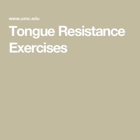 Tongue Resistance Exercises Tongue Exercises, Resistance Exercises, Muscle Stretches, Resistance Workout, Speech Language Pathology, Stick It Out, Speech And Language, Muscles, Health Care