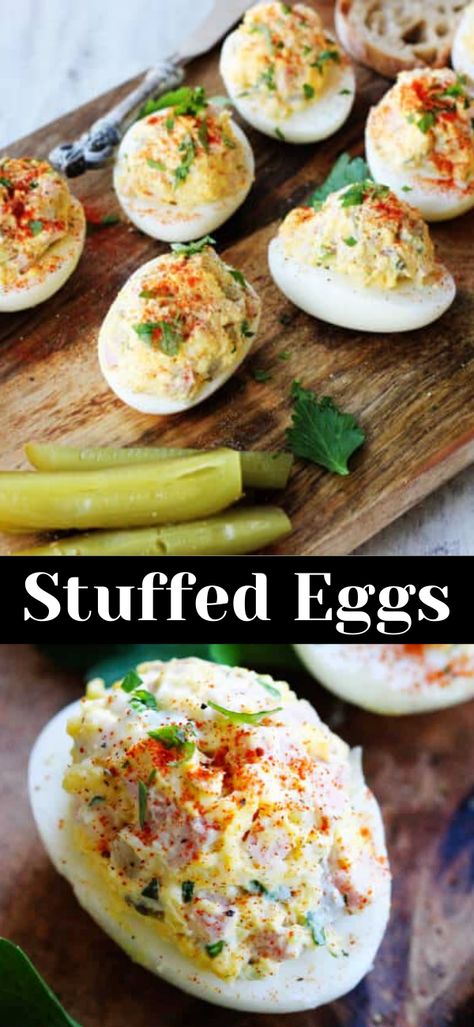 Deviled Eggs With Cream Cheese Recipe, Stuffed Eggs, Devil Eggs, Deviled Eggs Recipe Easy, Devilled Eggs Recipe Best, Devilled Eggs, Southern Recipes Soul Food, Easter Dinner Recipes, Deviled Eggs Recipe