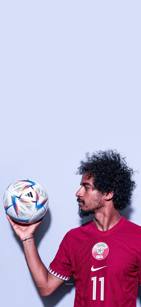 Qatar's Akram Afif Poses For FIFA World Cup 2022 Potrait 🇶🇦 Akram Afif, Worldcup Football, Word Cup, Qatar 2022, World Cup 2022, Soccer Pictures, Fifa World Cup, Qatar, Sport Fashion