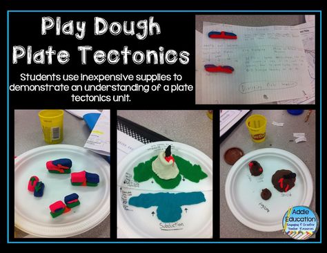 Plate Tectonics With Play Dough - Blog post about using play dough in a plate tectonics unit. Convergent Plate Boundary, Plate Tectonic, Cool Science Fair Projects, Tectonic Plates, First Grade Science, 4th Grade Science, 6th Grade Science, 5th Grade Science, Earth And Space Science