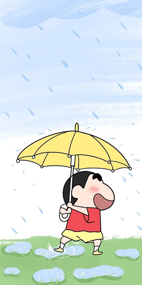 Shinchan Wallpapers Lock Screen, Shinchan Cartoon, Shinchan Wallpaper, Rainy Day Wallpaper, Good Phone Backgrounds, Sinchan Wallpaper, Crayon Shinchan, Emoji Stickers Iphone, Cartoons Dp