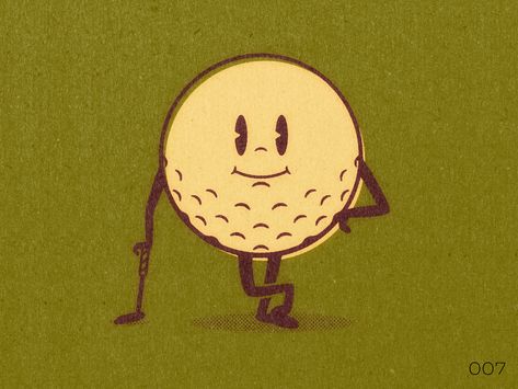 Mini Golf Illustration, Golf Ball Illustration, Vintage Golf Aesthetic, Golf Graphic Design, Golf Cartoon, Golf Illustration, Golf Logo Design, Golf Graphic, Beer Icon