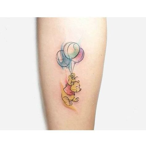 Pooh Bear Tattoo 🎈 Winnie The Pooh Tattoo, Pooh Tattoo, Winnie The Pooh Tattoos, Family Quotes Tattoos, Tattoo Disney, Balloon Tattoo, Tattoo Diy, Inspiration Tattoos, Disney Tattoo