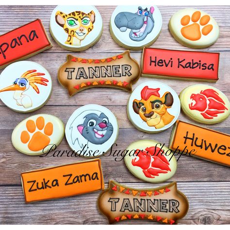 Lion Guard Cookies, Lion Guard Birthday Party Ideas, Lion Guard Birthday Party, Lion Guard Party, Lion Guard Birthday, Lion Party, Lion King Theme, Lion King Party, Lion Birthday