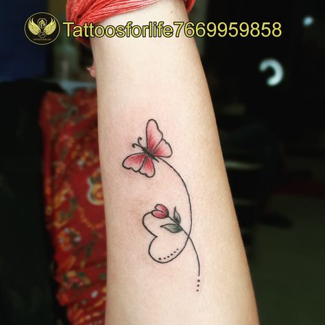 butterfly tattoo Heart And Butterfly Tattoo, Butterfly Memorial Tattoo, Continue Tattoo, Tattoo Semicolon, Semicolon Tattoo, Butterfly Tattoos, Memorial Tattoo, Girl Hand, Small Heart