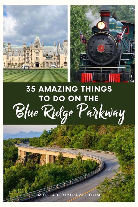 Here is a list of fun things to do on the Blue Ridge Parkway that you have to add to your road trip itinerary! Blue Ridge Parkway Road Trip Map, Blue Ridge Parkway Road Trip, Blue Ridge Parkway Virginia, Blue Ridge Mountains North Carolina, Sevierville Tennessee, Blue Ridge Georgia, North Carolina Vacations, Georgia Vacation, Road Trip Places