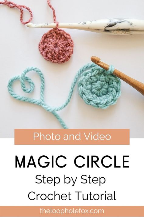 Magic Circle Crochet Tutorial, Circle Crochet Tutorial, Magic Loop Crochet, Crochet A Magic Circle, Magic Circle Crochet, Crochet Circle Pattern, Magic Ring Crochet, Circle Crochet, Beginner Crochet Tutorial