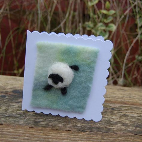 Handmade Needle Felt Blank Greetings Card or Picture To Frame - Frolicking Lamb | eBay Vintage Wool Blanket, Vintage Blanket, Easter Card, Needle Felt, Easter Cards, Greetings Card, Blank Greeting Cards, Needle Felted, Vintage Wool