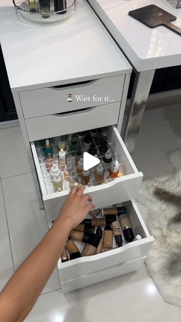 LUVO STORE on Instagram: "Organising is just THAT easy 😉 

Never have unorganised Ikea Alex Drawers again with our durable, acrylic inserts (Compact Tray, Compact divider, Foundation Divider, Palette Divider) 🤝🏼

🛒 Shop our wide selection of organisers at luvostore.com.au

.

.

.

#makeuproom #vanity #makeuporganization #organization #organizer #dresser #beautyroom #storagesolutions #makeup #storageideas #cosmetics #makeupstorage #skincare" Alex Drawer Organization, Alex Drawers, Ikea Alex Drawers, Alex Drawer, Ikea Alex, Makeup Drawer Organization, Personal Organization, Makeup Rooms, Drawer Organisers