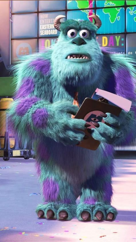 Monster Inc Wallpaper, Buu Monster Inc, Sully Monsters Inc, Wallpaper Tumblr Lockscreen, Disney Pixar Characters, Disney Monsters, Pixar Characters, Karakter Disney, Disney Wall