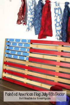 Craft Community Board Wooden Bath Mat, Painted American Flag, Wooden Bathmat, July 4th Decor, Easiest Burlap, Patriotic Pillow, Wooden American Flag, Holiday Lessons, Painted Patio