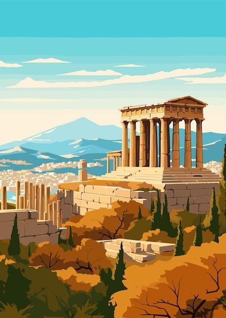 Infographic Background Design Aesthetic, Mt Olympus Greek Mythology, Greek Infographic, Ancient Greece Illustration, Greek Background, Greek Poster, Greece Drawing, Custom Trainers, Ancient Greece Aesthetic