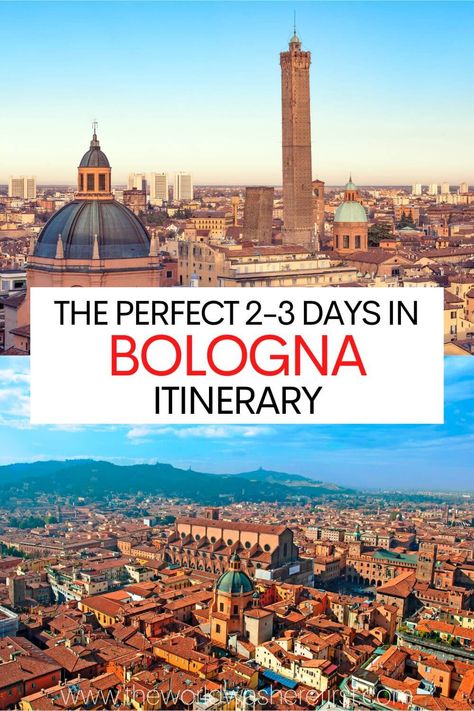 This Bologna itinerary will help you plan up to 3 days exploring this beautiful Italian city! Bologna Itinerary, Italian City, Italy Itinerary, Bologna Italy, Italy Trip, Regions Of Italy, Travel Wishlist, Italy Vacation, Bologna