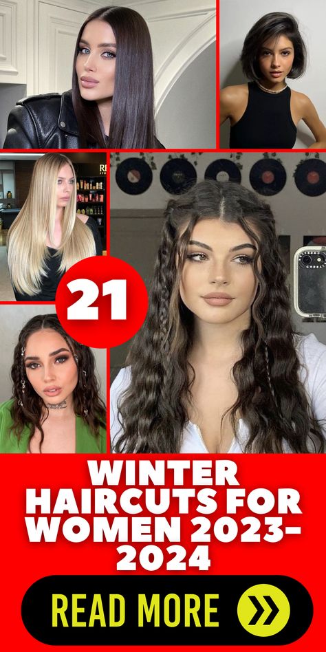 Embrace the winter season with a fresh and stylish look by trying our winter haircuts for women in 2023 - 2024. Whether you prefer short bobs, medium-length hairstyles, or shorter boyish cuts, our styles cater to a variety of tastes. Explore layered options, tomboy styles, and low-maintenance short cuts, and stay ahead of the latest trends to make a statement in the snow. Winter Haircuts, Haircuts For Women 2023, Different Face Shapes, Short Bobs, Classic Bob, Wavy Style, Long Bangs, Make Waves, Romantic Look