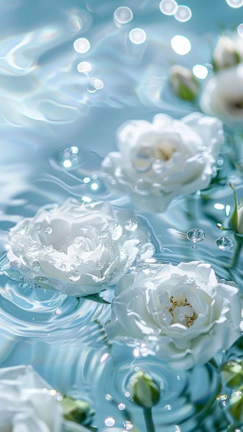 aesthetic cute wallpapers 4k lockscreen of white roses – lifeadorable Cute Wallpapers For Spring, White Flowers Wallpaper Backgrounds, Water Flower Wallpaper, Matching Pfp Wallpaper, Background Aesthetic Flowers, White Rose Aesthetic, 4k Aesthetic Wallpaper, Blue Flowers Aesthetic, Blue Lockscreen