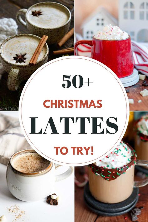 Christmas Coffee Flavor Ideas, Christmas Cafe Drinks, Christmas Espresso Drinks, Holiday Latte Recipe, Winter Cafe Drinks, Christmas Drinks Coffee, Winter Coffee Drinks Recipes, Christmas Coffee Syrup, Christmas Coffee Ideas