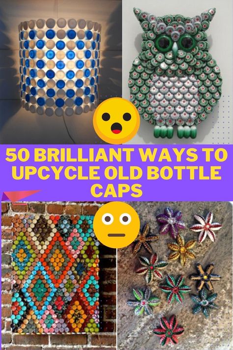 Crafts To Make With Bottle Caps, Beer Cap Diy Projects, Uses For Bottle Caps, Cool Things To Do With Bottle Caps, Beer Lid Crafts, Art With Plastic Bottle Caps, Cap Bottle Craft, Coke Bottle Caps Crafts, Diy Crafts With Bottle Caps