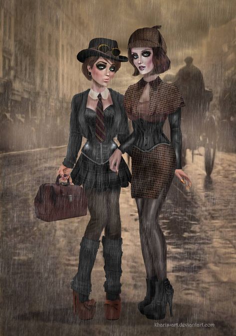 Gender Bend Holmes and Watson by kharis-art Holmes And Watson, Gender Bend, Dr Watson, Sherlock Holmes, Bend, Digital Artist, Halloween Face Makeup, Tv Shows, Deviantart