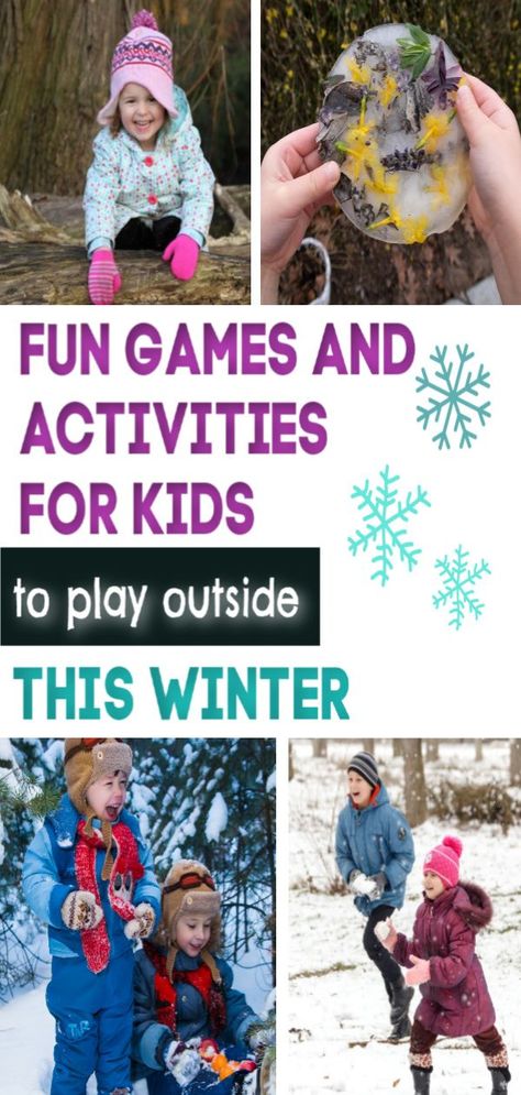 Fun and easy activities for kids to play outside during Winter. How to get your kids outside and playing in Winter. Outdoor Winter Games and Activities for kids. Ideas for Kids to explore nature in Winter. Looking for ways to get outside more with your kids in Winter? Here's a bumper list of fun outdoor winter nature activities for kids! #naturecrafts #outdoorplay Winter Nature Activities For Kids, Winter Nature Activities, Nature Activities For Kids, Preschool Outdoor Activities, Winter Science Experiments, Outdoor Learning Activities, Winter Science, Forest School Activities, Play Outside