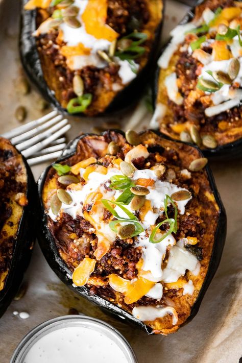 Chorizo Stuffed Acorn Squash, Quinoa Stuffed Acorn Squash, Breastfeeding Food, Fall In Texas, Cozy Fall Recipes, Winter Foods, Stuffed Acorn Squash, Winter Meals, Acorn Squash Recipes