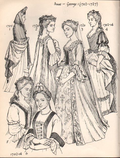 Early 1700's Women's Fashion - a little late for Cyrano but good reference Early 1700s Fashion, 1690s Fashion, Colonial Fashion, 1700 Fashion, Period Fashion, Fashion Timeline, Rococo Fashion, 18th Century Costume, 18th Century Clothing