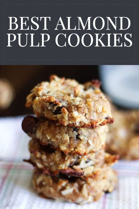 Almond Pulp Recipes, Pulp Recipes, Almond Cow, Pulp Recipe, Almond Milk Recipes, Homemade Almond Milk, Keto Cookies, Milk Recipes, Yummy Desserts