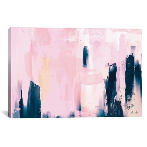 Room Decor Paintings, Navy Art Print, Navy Art, Makeup Room Decor, Landscape Paintings Acrylic, Makeup Room, Pink Art, Painting Tutorials, Mixed Media Canvas