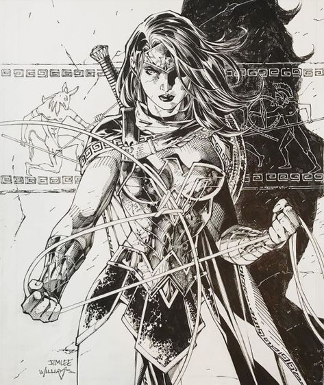 Wonder Woman Drawing, Jim Lee Art, Kami Garcia, J Scott Campbell, Drawing Superheroes, Adam Hughes, Black And White Comics, Alex Ross, Jim Lee