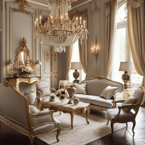 Baroque Living Room, Salas Living Room, Paris Home Decor, French Interior Design, Baroque Decor, House Redesign, Modern Kids Bedroom, Paris Home, Vintage Elements