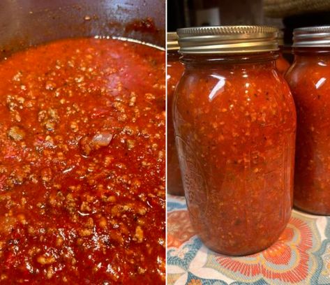 Grandma's Meat Sauce: A Timeless Winner Canning Spaghetti Meat Sauce Recipes, Canning Homemade Spaghetti Sauce With Fresh Tomatoes, Canning Meat Sauce, Canning Pasta Sauce, Canning Homemade Spaghetti Sauce, Spicy Pickled Onions, Homemade Nacho Cheese Sauce, Canned Spaghetti Sauce, Homemade Nachos