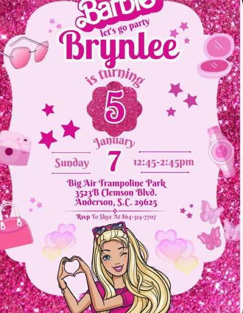 Barbie Themed Invitation, Barbie Theme Invitation, Barbie Invitation Card, Barbie Invite, Barbie Invitation, Barbie Birthday Invitations, Barbie Invitations, Invitation Card Birthday, Barbie Theme