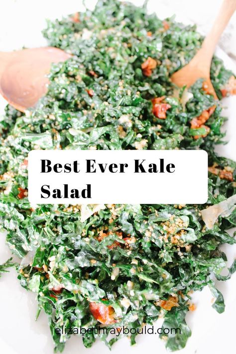 Best Kale Salad, Kale Salad Dressing, Bacon Kale, Holiday Dinner Recipes, Parmesan Salad, Chopped Kale, Kale Caesar, Kale Caesar Salad, Kale Salad Recipes