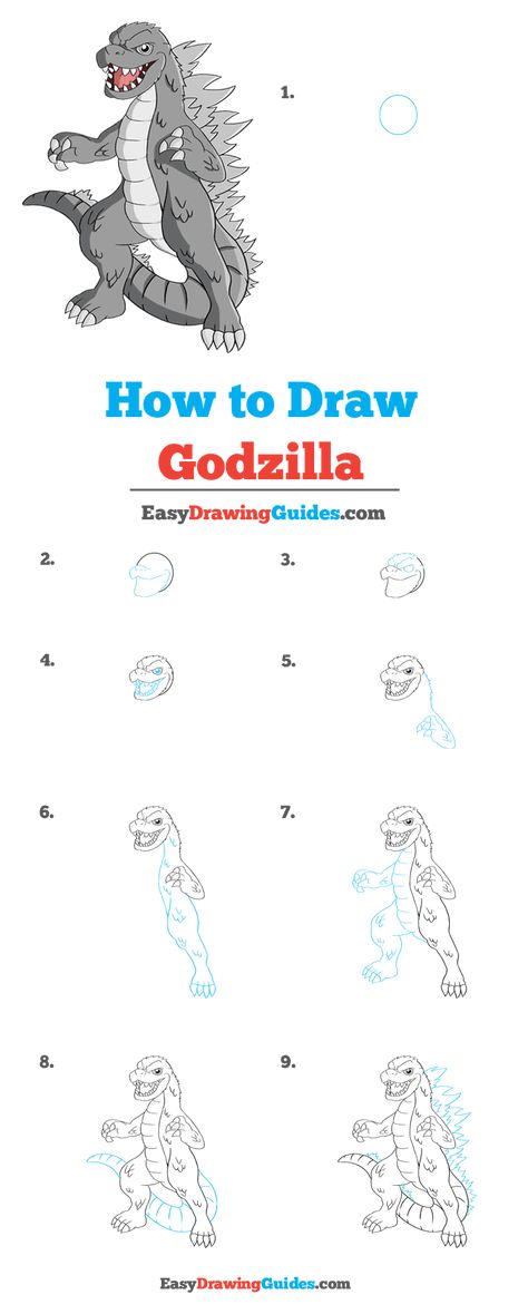 Step By Step Detailed Drawings, Godzilla Drawings Easy, How To Draw Godzilla, Draw Godzilla, Godzilla Coloring Pages, Godzilla Drawing, Godzilla Birthday, Blending Colored Pencils, Sketching Tips