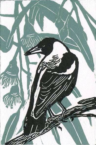 Printmaking Animals, Magpie Art, Woodcut Art, Linocut Printmaking, Lino Art, Linocut Art, Printmaking Art, Australian Birds, Lino Print