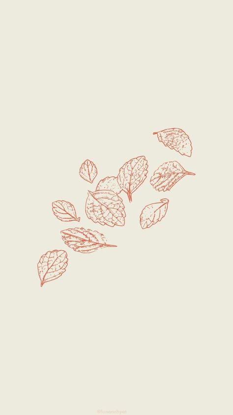 Orange Line Art leaves in a diagonal line on top of a cream colored background . Fall Minimalist Wallpaper Iphone, Leaf Phone Wallpaper, Fall Halloween Wallpaper, Minimalist Wallpaper Iphone, Wallpapers Music, Phone Wallpaper Iphone, Music Playlists, Make Music, My Music