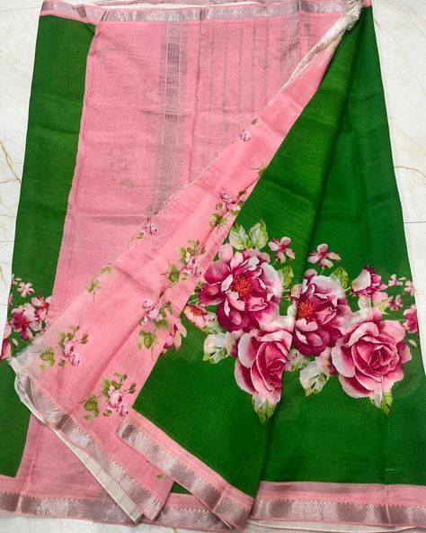 Pure handloom mangalagiri Pattu with pure digital printing saress. Contrast pallu and blouse. DM to order Digital Printing, Digital Prints, Saree, Pure Products, Quick Saves