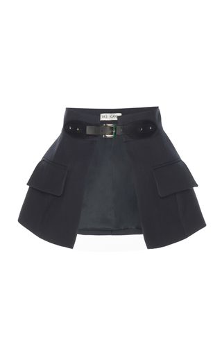 Shop Navy Belt Skirt. This **Dice Kayek** Navy Belt Skirt features a high waist, a leather buckle, and a mini length. Everyday Couture, Celana Jogger Wanita, Navy Belt, Dice Kayek, Harness Fashion, Belt Skirt, Vetements Clothing, Fashion Wallpaper, Fashion Tips For Women