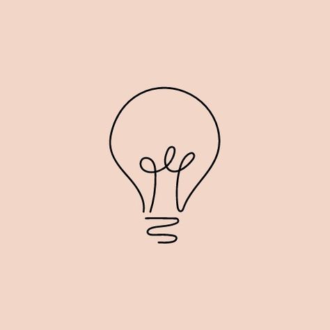 Lightbulb Icon Aesthetic, Light Bulb Line Art, Lightbulb Tattoo Simple, Small Lightbulb Tattoo, Lightbulb Wallpaper, Light Bulb App Icon, Lightbulb Aesthetic, Lightbulb Doodle, Lightbulb Logo