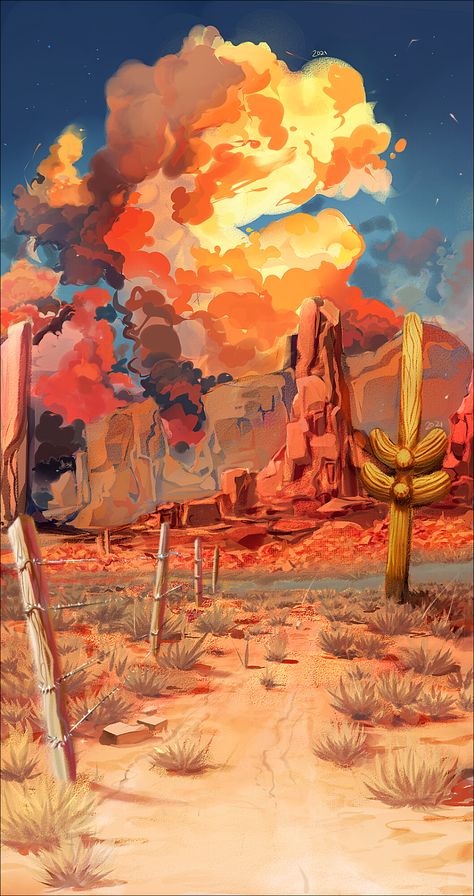 ArtStation - WEST ART! Wild West Phone Wallpaper, Western Sky Painting, Western Landscape Wallpaper, Old West Illustration, Wild West Landscape Art, Wild West Moodboard, Western Art Wallpaper, Wild West Aesthetic Wallpaper, Desert Wallpaper Aesthetic