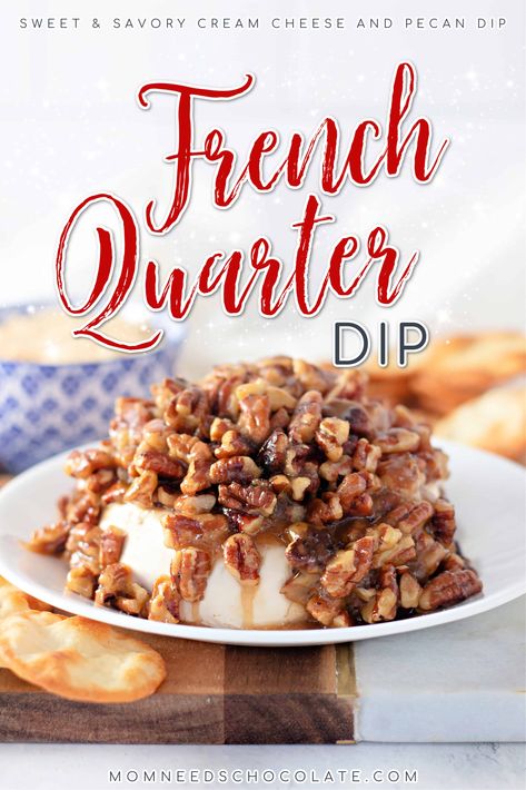 French Quarter Cheese Spread Recipe, Honey Pecan Cream Cheese Dip, Cream Cheese Topping For Crackers, Cream Cheese Pecan Pie Dip, Sweet And Savory Dips, Cream Cheese Pecan Dip, French Quarter Cheese Spread, Cranberry Dip Cream Cheese, Cream Cheese Spread Recipes