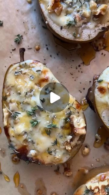 Whole Foods & Healthy Habits on Instagram: "Baked Pears with Gorgonzola, Walnuts, & Hot Honey – A Simple Yet Elegant Dish! 🍐🧀

From: @dianemorrisey 

These baked stuffed pears are the perfect combination of sweet and savory, with creamy gorgonzola, crunchy walnuts, and a drizzle of hot honey. They’re easy to prep ahead of time, making them a great choice for dinner parties! I love serving them on a bed of arugula for a simple and stunning presentation.

Ingredients:

2 pears (halved, centers scooped out)
Gorgonzola cheese
Chopped walnuts
Fresh thyme
Black pepper
Hot honey
Arugula (optional for serving)

Instructions:

1️⃣ Preheat the oven to 400°F.
2️⃣ Place the pear halves on a parchment-lined baking sheet.
3️⃣ Fill the centers with gorgonzola, then top with walnuts, thyme, and cracked Stuffed Pears, Pear Gorgonzola Salad, Gorgonzola Salad, Baked Pears, Foods Healthy, Gorgonzola Cheese, Hot Honey, Fresh Thyme, Sweet And Savory