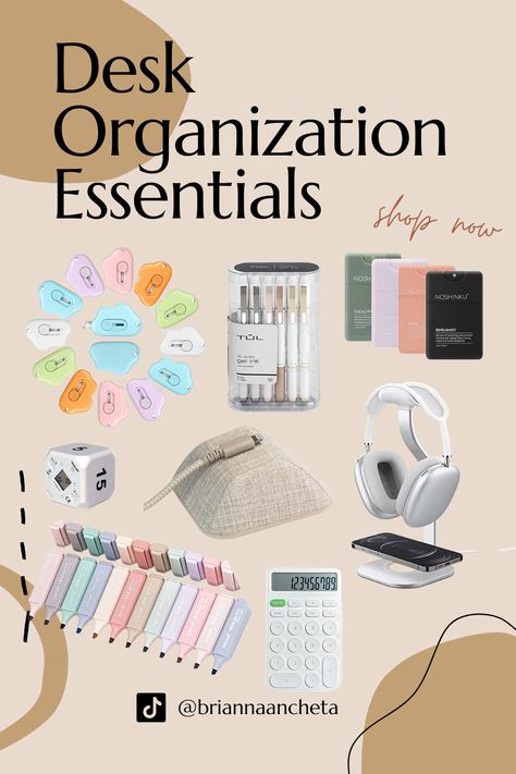 Work Office Essentials Women Desk, Amazon Desk Accessories, Desk Stuff Office Accessories, Pastel Office Supplies, Home Office Amazon Finds, Must Have Office Accessories, Work Desk Essentials, Must Have Office Supplies, At Home Desk Set Up