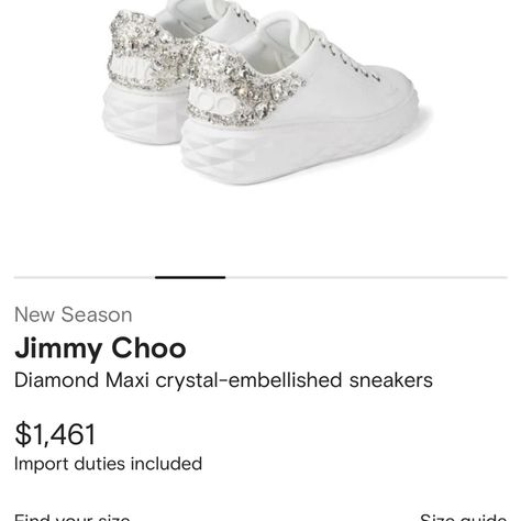 Jimmy Choo Diamond Maxi Crystal-Embellished Sneakers White Sneaker Wedge Round Toe Front . Logo Embossed Toungue Soft Material. Napa Leather Outer. Retails - 1400 Size -37 Authentic . Brand New . Dust Bag Only - No Box Embellished Sneakers, Sneaker Wedge, Jimmy Choo Shoes, Sneakers White, Soft Material, White Sneaker, Jimmy Choo, Dust Bag, Wedges