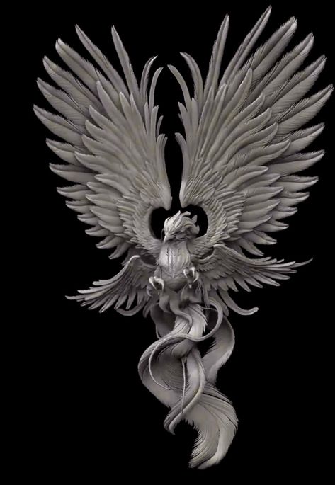 Wing Statue, Phoenix Sculpture, Phoenix Statue, 3d Wall Art Sculpture, Phoenix Images, World Serpent, Persian Warrior, Chinese Sculpture, Gold Statue