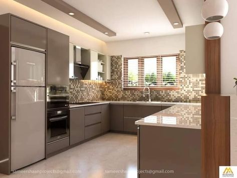 Latest Kitchen Designs Modern, Latest Kitchen Ideas, Kitchen Unit Designs, Kitchen Interior Modern, Kitchen Colour Combination, Classic Kitchen Design, Latest Kitchen Designs, Square Kitchen, Modern Kitchen Cabinet Design