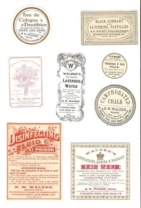 Eaton Square, Apothecary Labels, Lavender Water, Foto Transfer, Elizabeth Street, Dollhouse Printables, Miniature Printables, Vintage Packaging, George Nelson